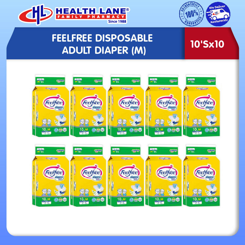 FEELFREE DISPOSABLE ADULT DIAPER (10'Sx10) (M)